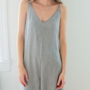 LACAUSA Striped Santi Jumpsuit Small